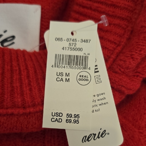 Aerie Bold Red Knit Sweater - Picture 3 of 8